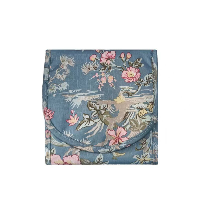 Travel jewelry organizer bag, medium flower design