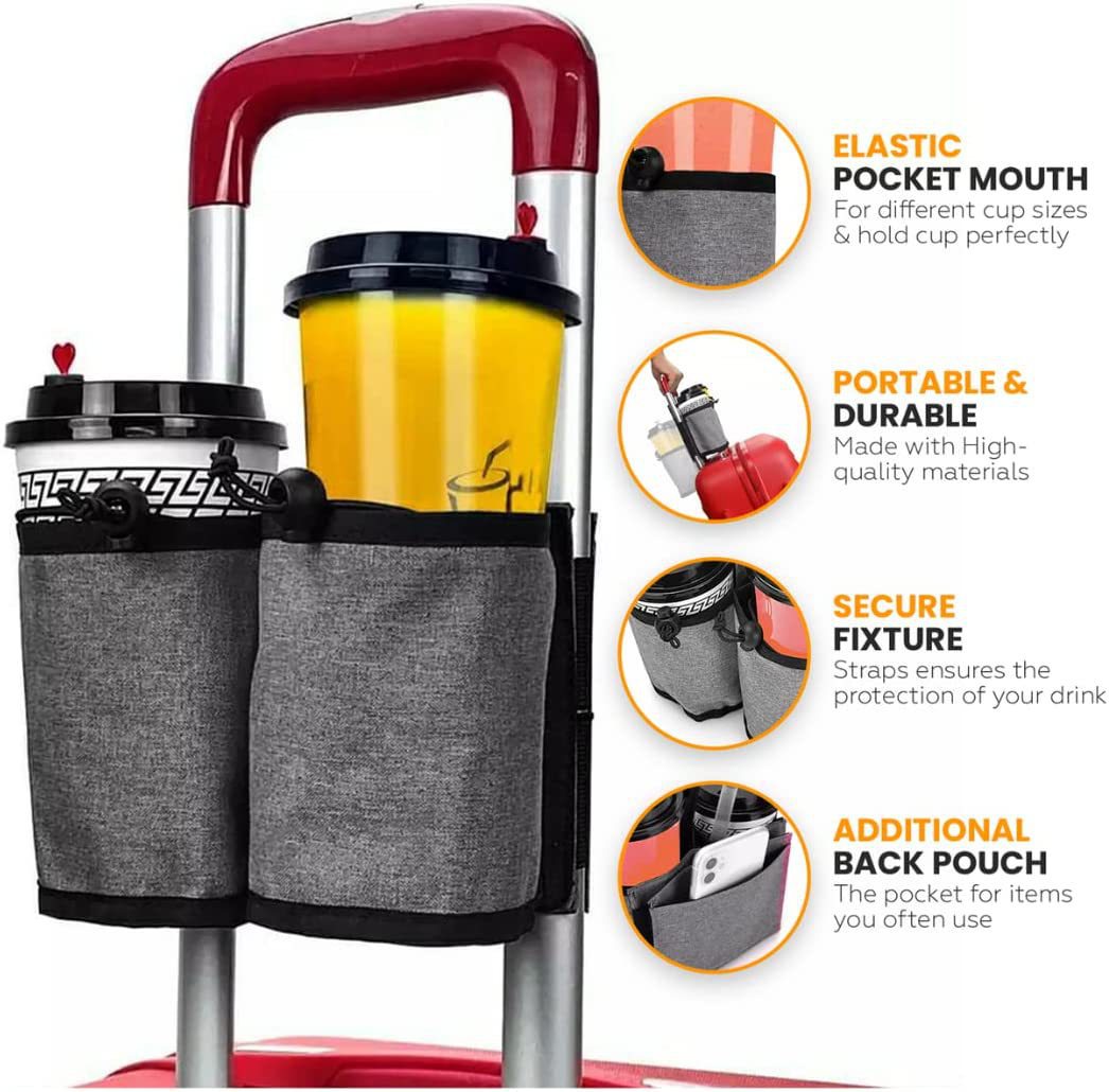 Suitcase cup holder bag for drinks and small items