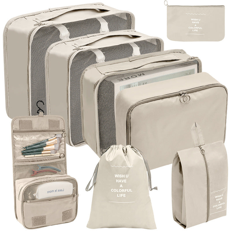 Travel packing organizer, 8 pieces in beige
