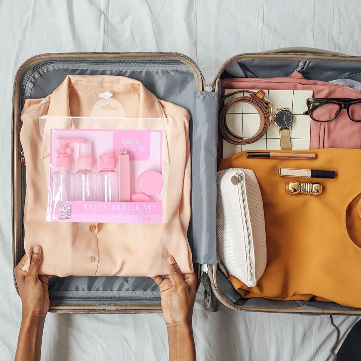 Travel refillable bottles set for air travel and daily use