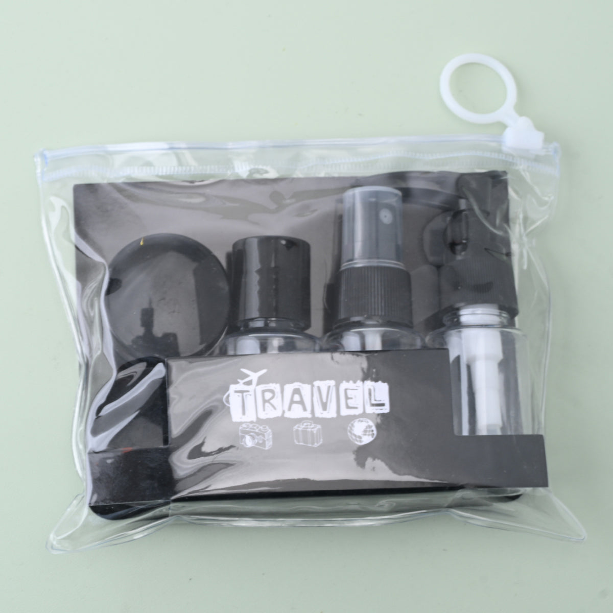 Travel refillable bottles set in black