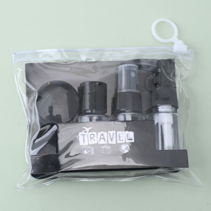 Travel refillable bottles set in black