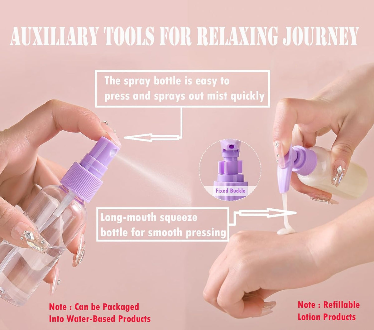 Small cosmetic jars from the travel refillable bottles set