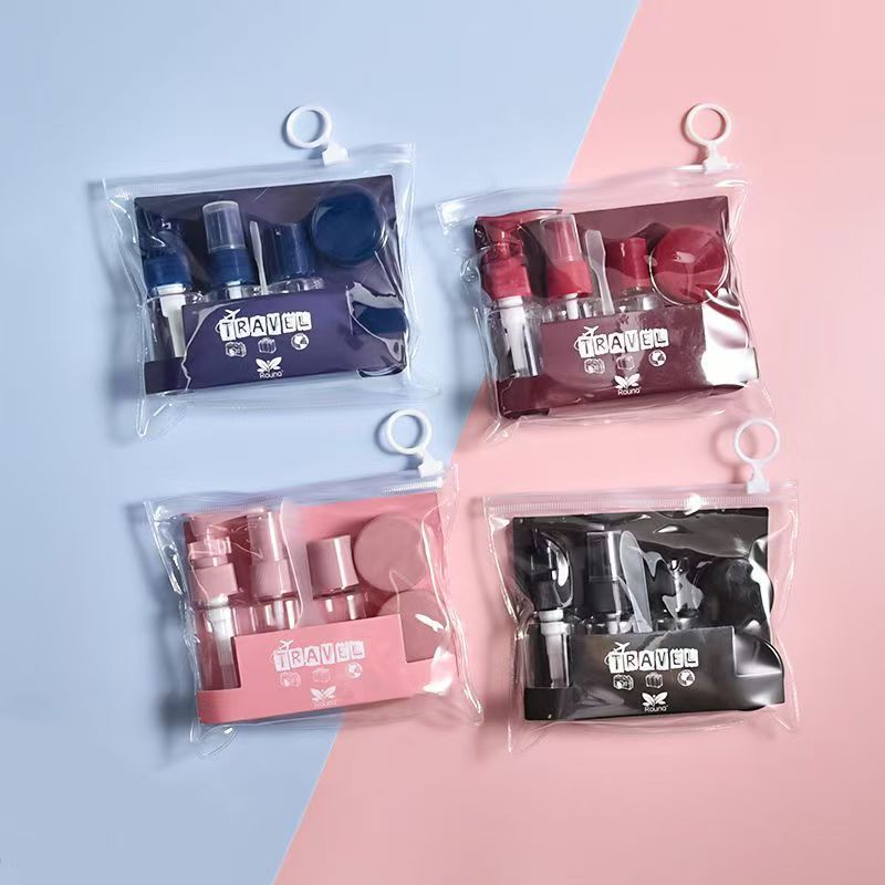 Lightweight travel toiletry bottle set