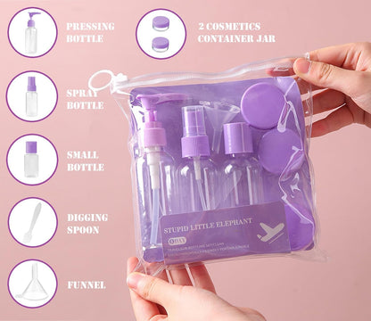 Refillable pump bottle from the travel toiletry bottle set