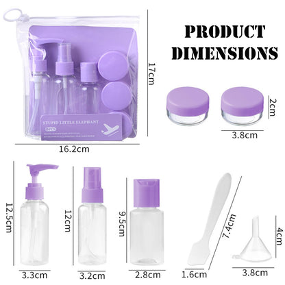Refillable travel spray bottle from the toiletry bottle set