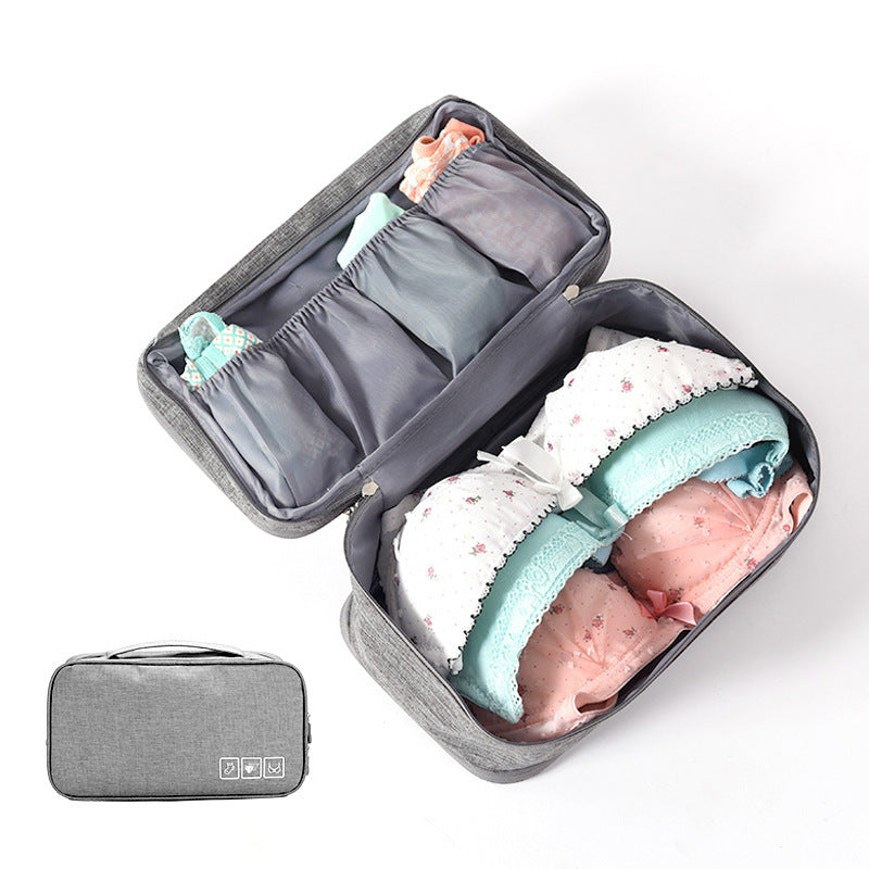 Travel underwear organizing bag in grey