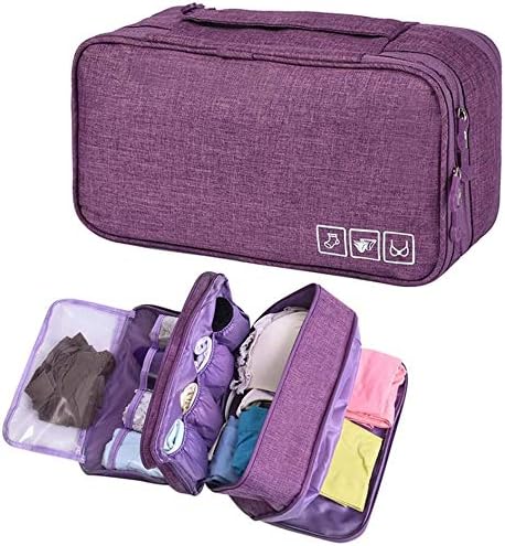 Travel underwear organizing bag in purple