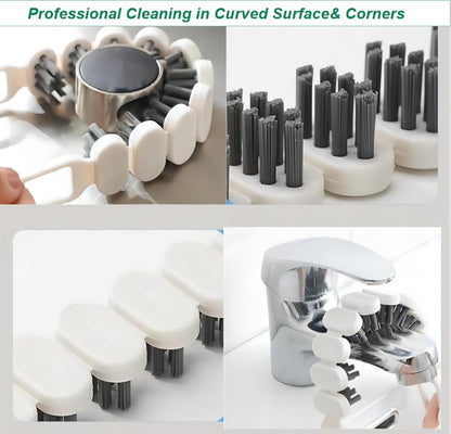 U-shaped brush for bathroom cleaning