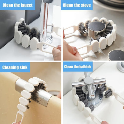 U-shaped cleaning brush for tight and curved spaces