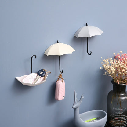 Umbrella adhesive hooks in grey, white and light ivory