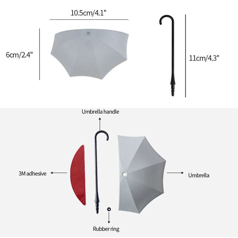 Cute umbrella wall hooks with matte adhesive