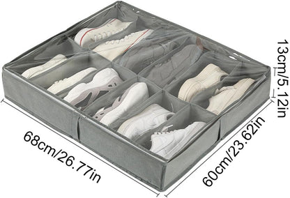 Shoe storage bag with clear window