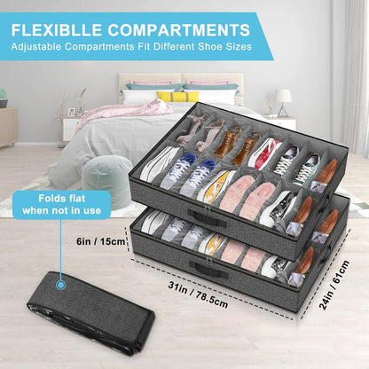 Under bed organizer for shoes and clothes