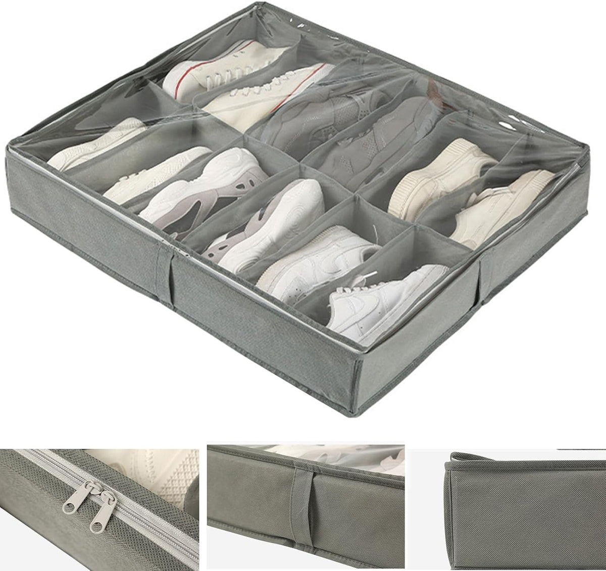 Foldable under bed shoe organizer