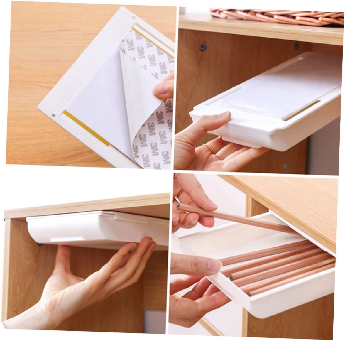 Under desk drawer that saves desktop space