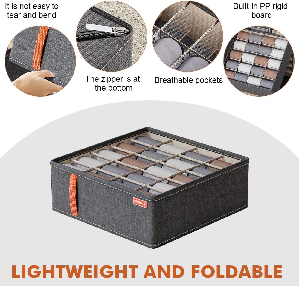 Foldable fabric drawer organizer