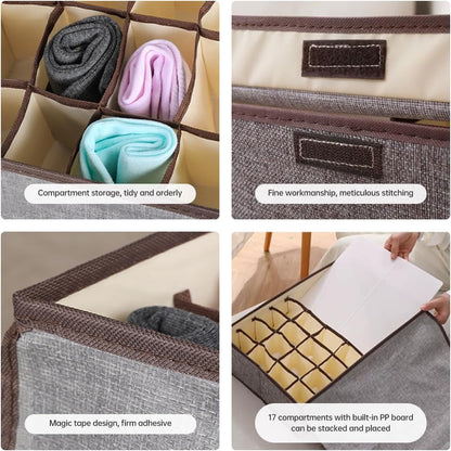 Foldable underwear storage box