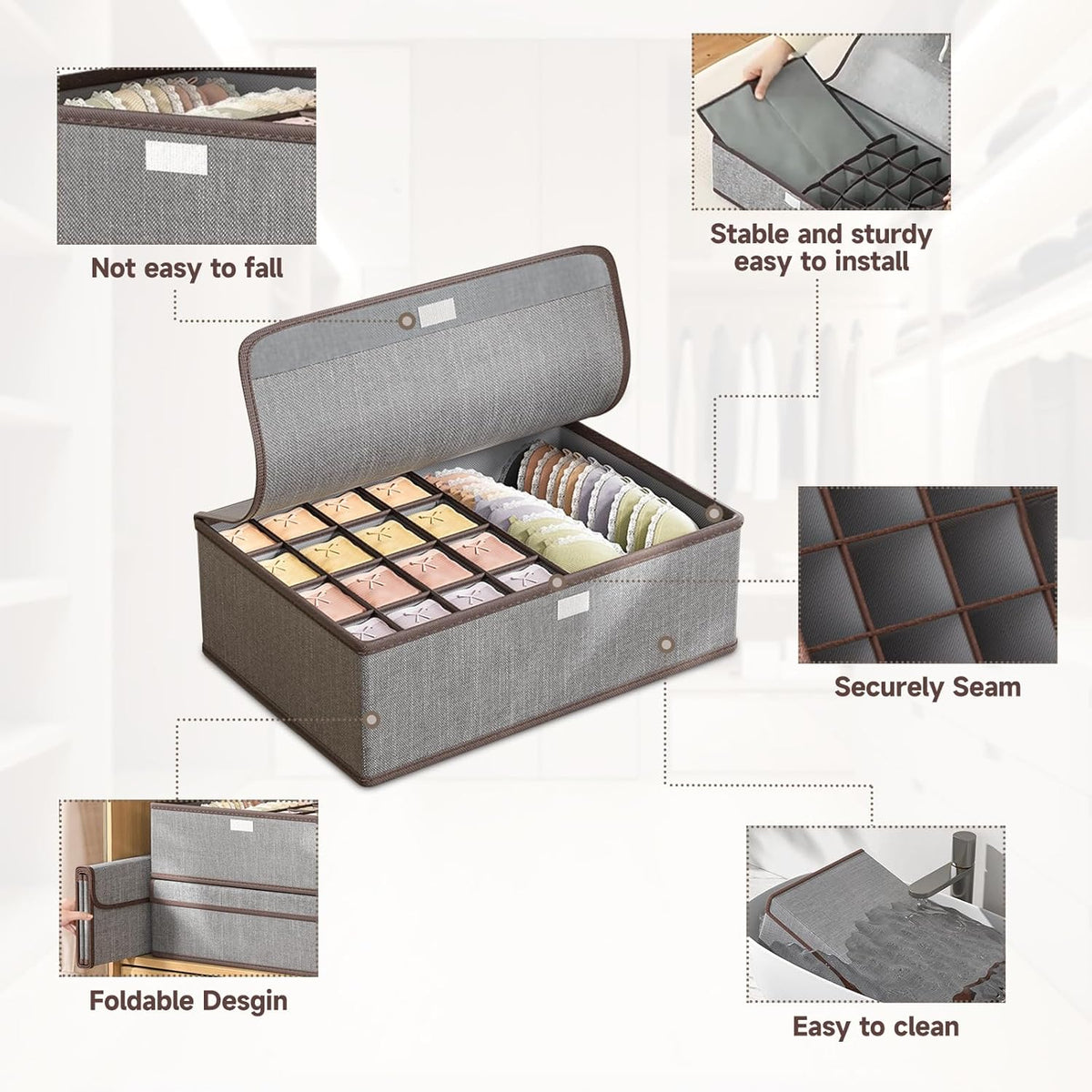 Drawer organizer with lid