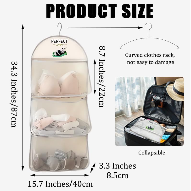 Hanging organizer with compartments