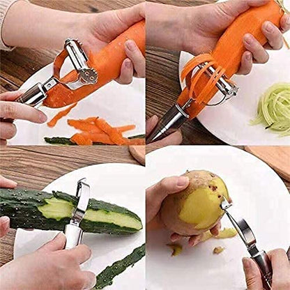 2-in-1 Y-shaped potato peeler with julienne slicer