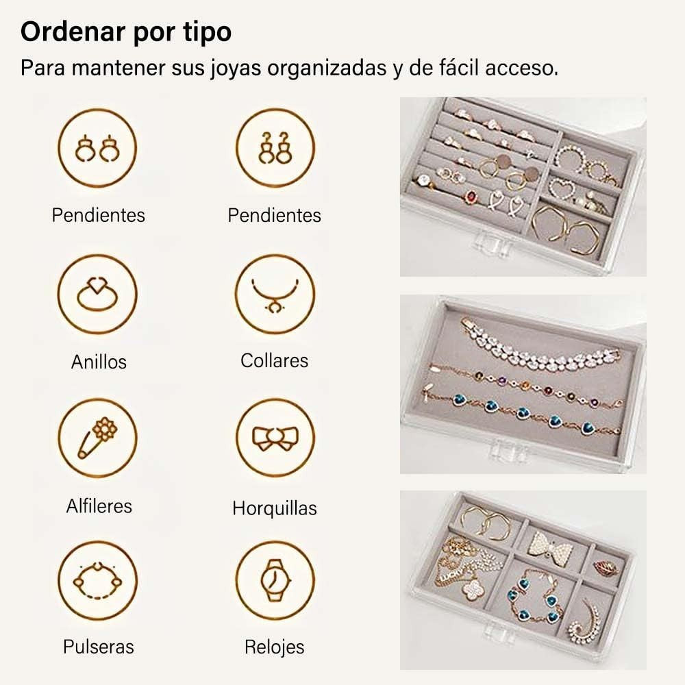 Waf Store Lebanon 3-drawer transparent acrylic jewelry box with soft velvet interior for organized storage