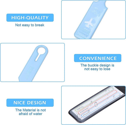 Waf Store Lebanon light blue flexible PVC luggage tags with buckle design and contact information card slot