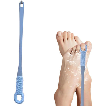 Waf Store Lebanon blue silicone toe cleaning brush with long ergonomic handle for exfoliating and scrubbing feet