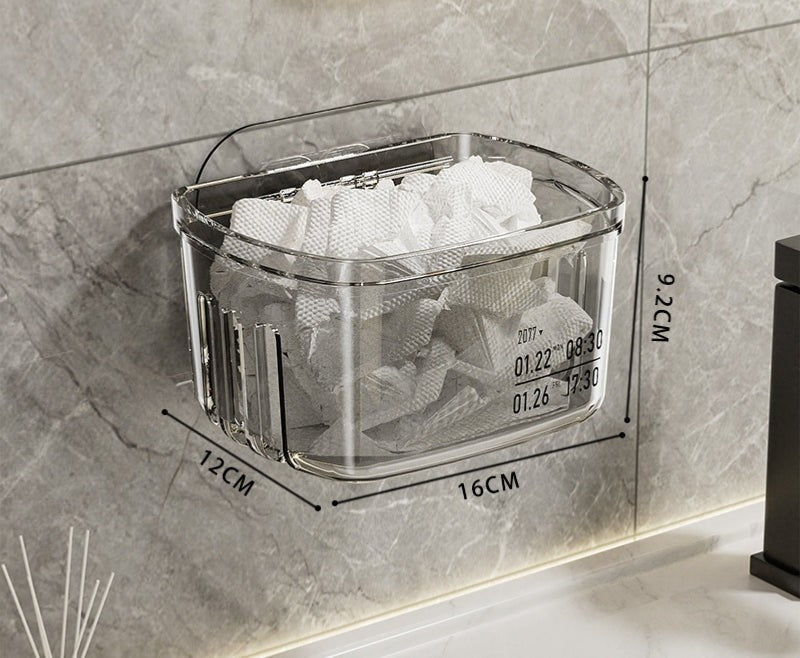 Waf Store Lebanon clear acrylic wall mounted storage box for bathroom or kitchen organization