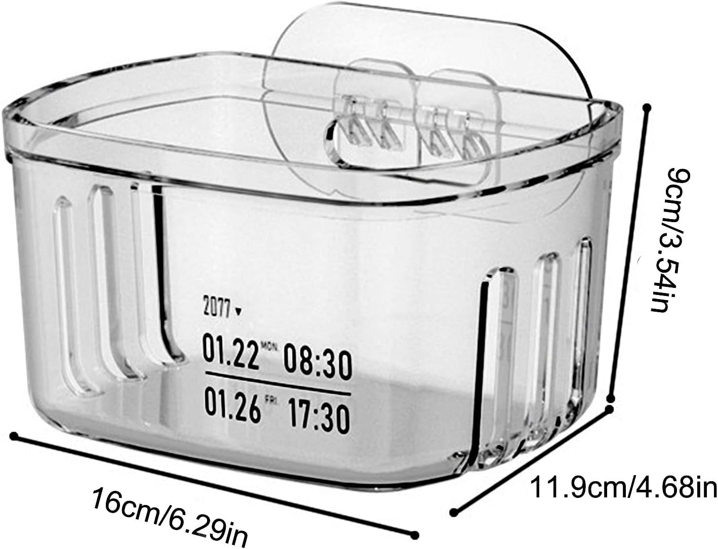 Waf Store Lebanon clear acrylic wall-mounted storage box for bathroom or kitchen organization with adhesive backing