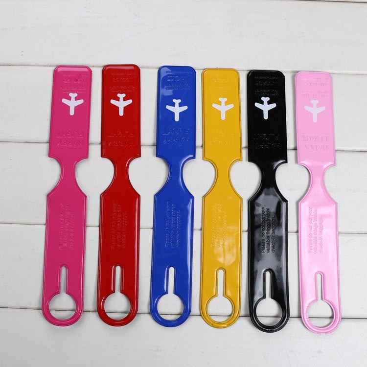 Waf Store Lebanon set of six colorful PVC luggage tags with airplane icons for easy suitcase identification