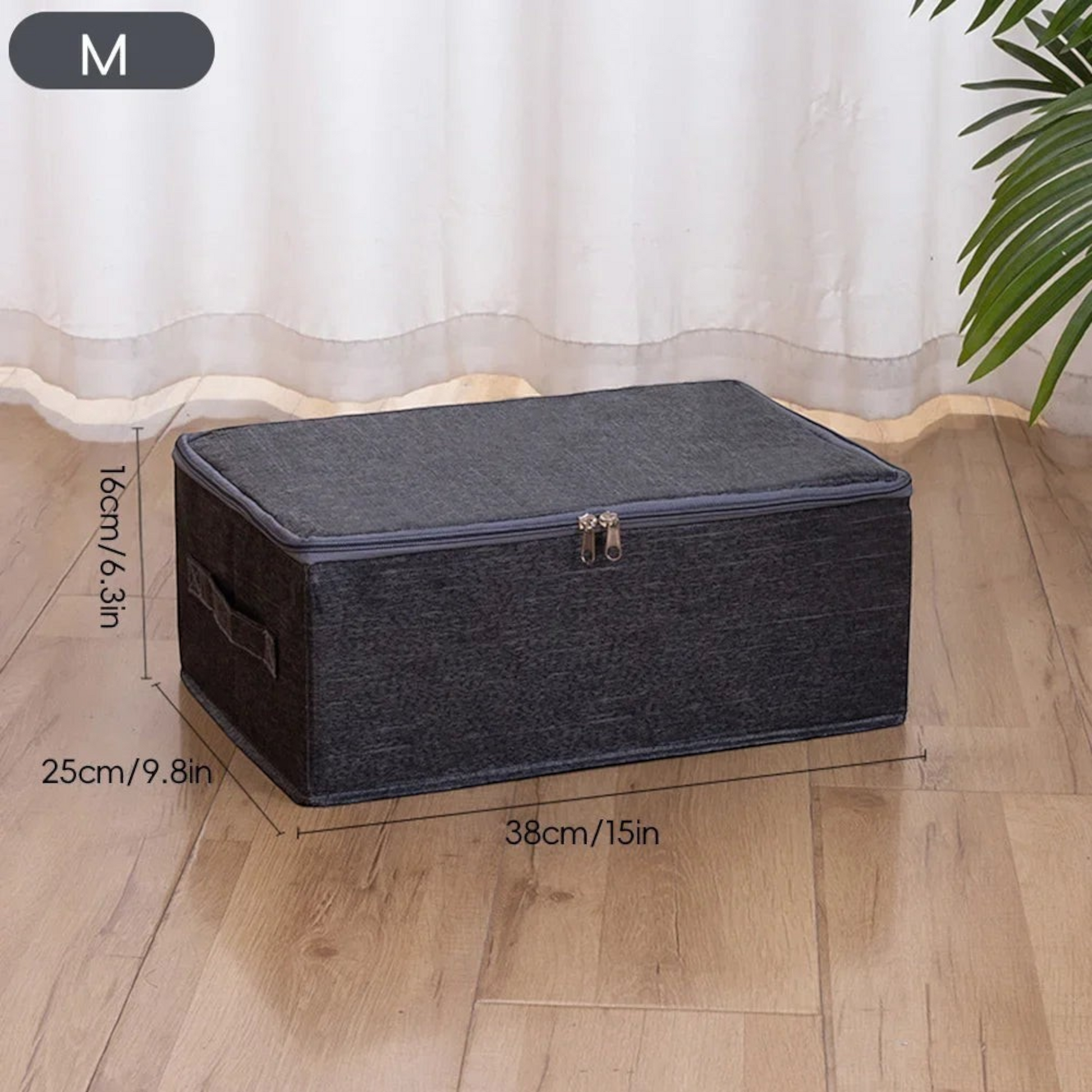 Waf Store Lebanon dark grey oxford fabric storage box with lid and zipper for organized wardrobe clothing storage