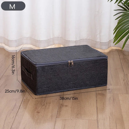 Waf Store Lebanon dark grey oxford fabric storage box with lid, zipper, and steel frame for wardrobe organization