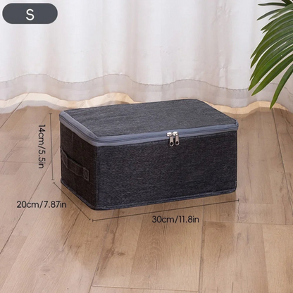 Waf Store Lebanon dark grey oxford fabric storage organizer box with lid and zipper for wardrobe organization