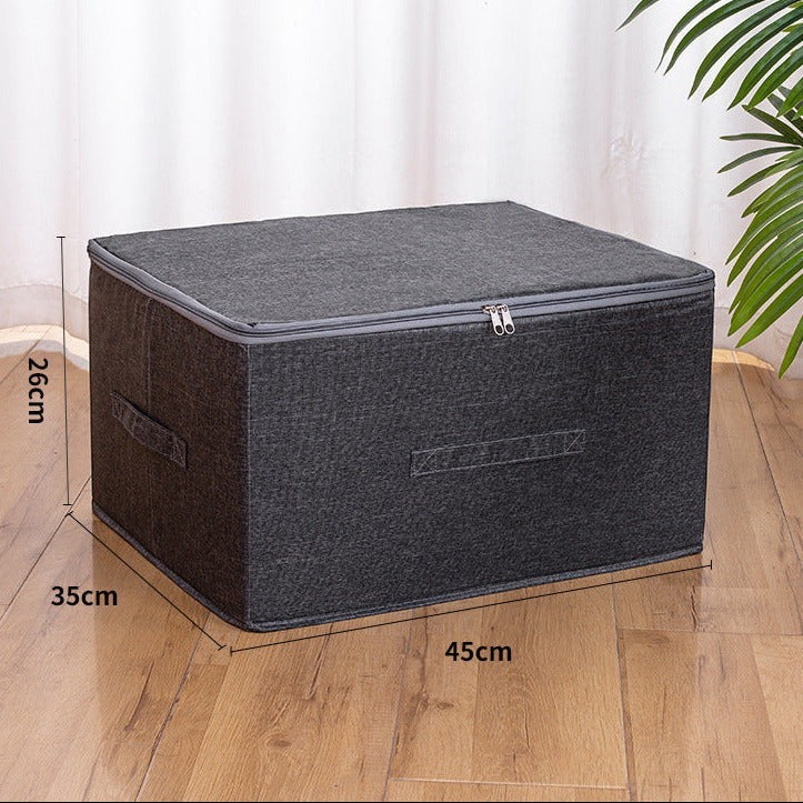 Waf Store Lebanon dark grey oxford fabric storage box with lid and zipper for organized wardrobe clothing storage