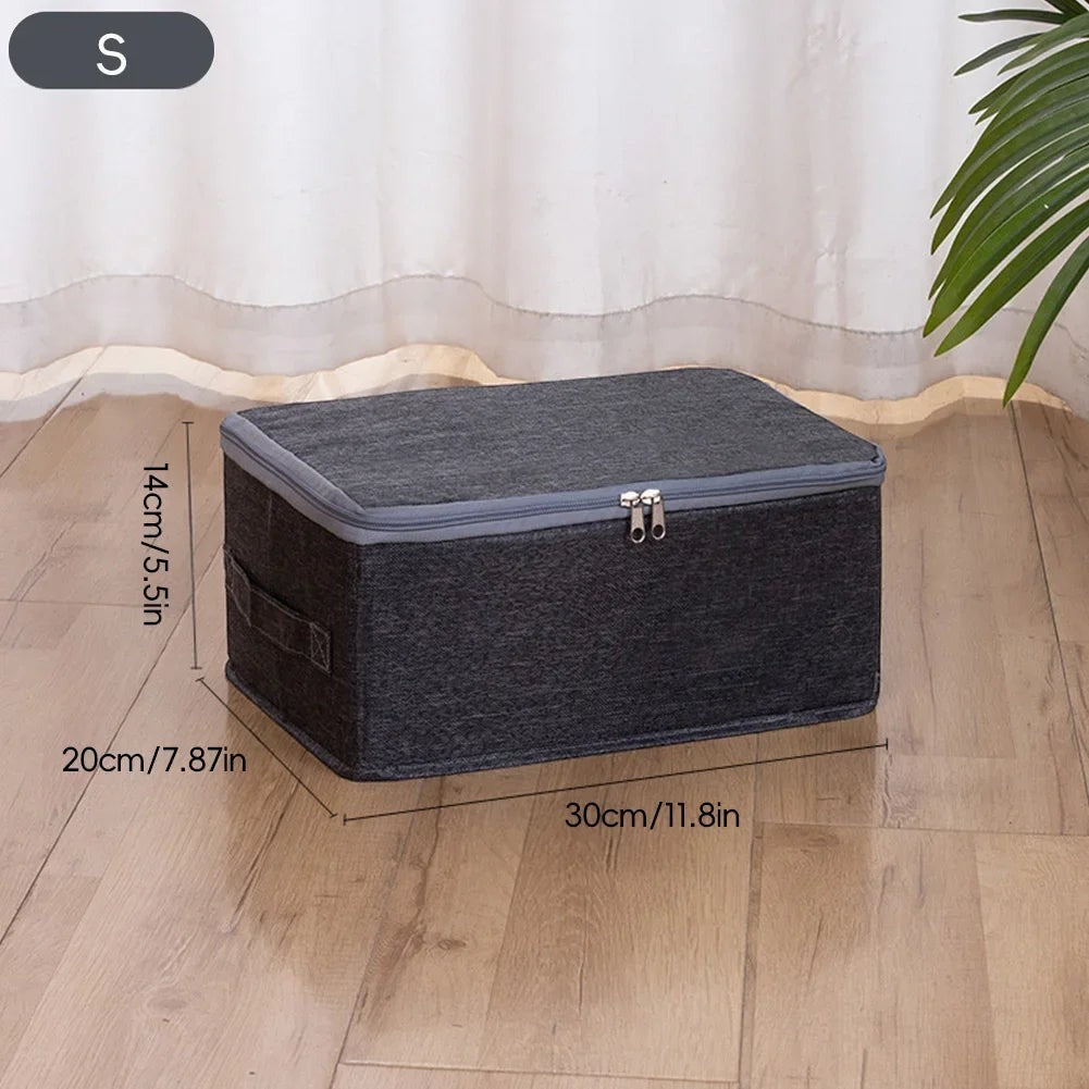 Waf Store Lebanon dark grey oxford fabric storage organizer box with lid and zipper for wardrobe organization