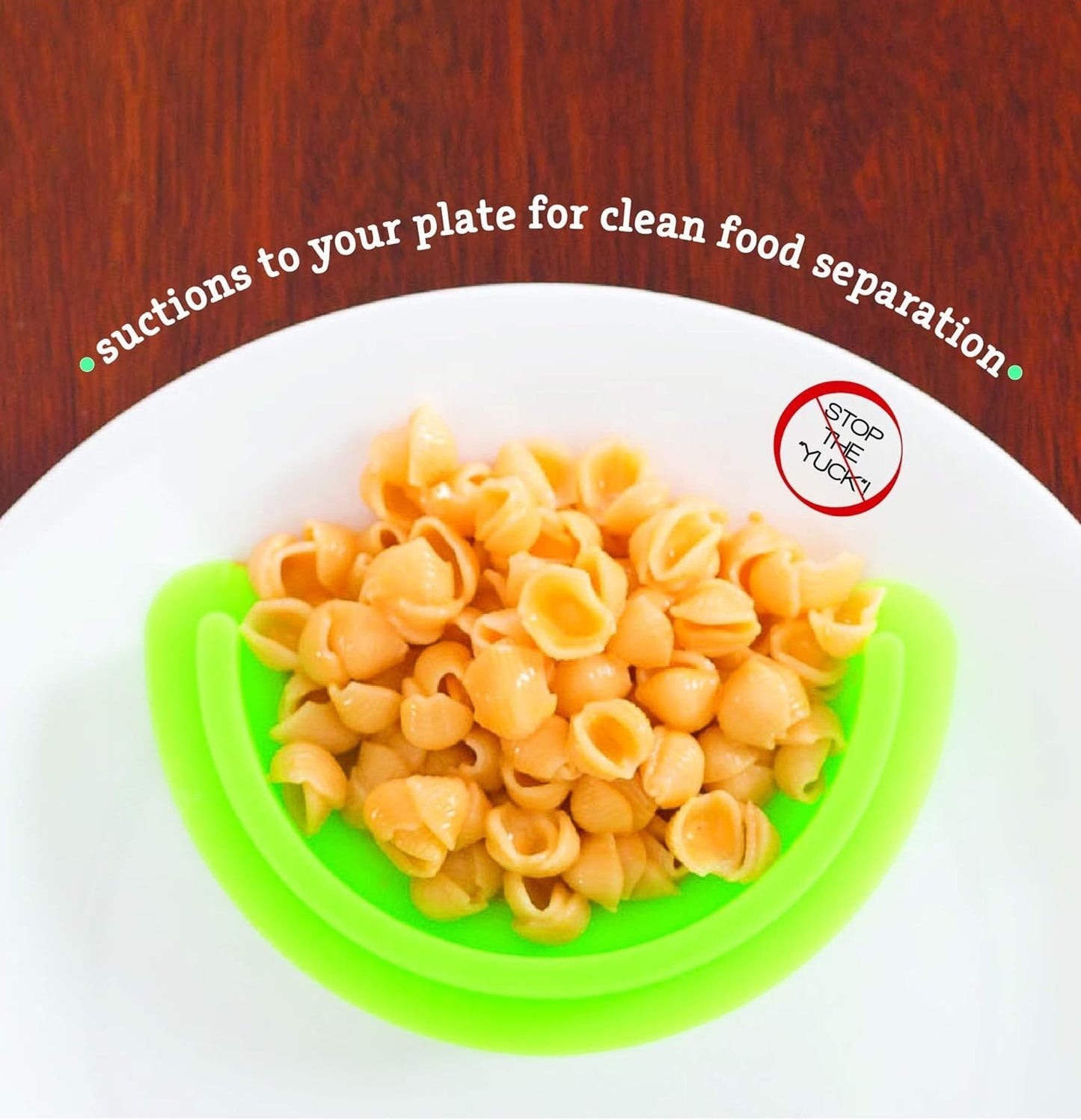 Waf Store Lebanon green silicone food separator suction divider on a white plate with pasta