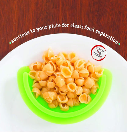 Waf Store Lebanon green silicone food separator suction divider on a white plate with pasta
