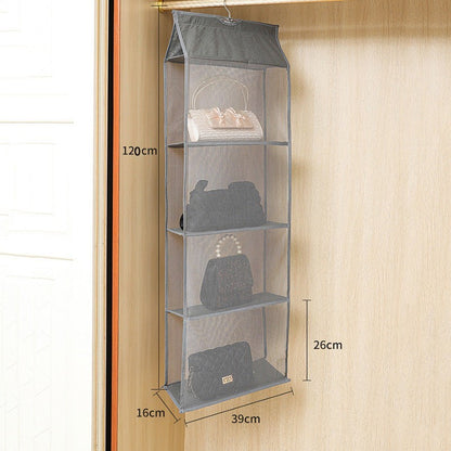 Waf Store Lebanon 4-tier grey non-woven fabric and mesh hanging handbag organizer for closet storage