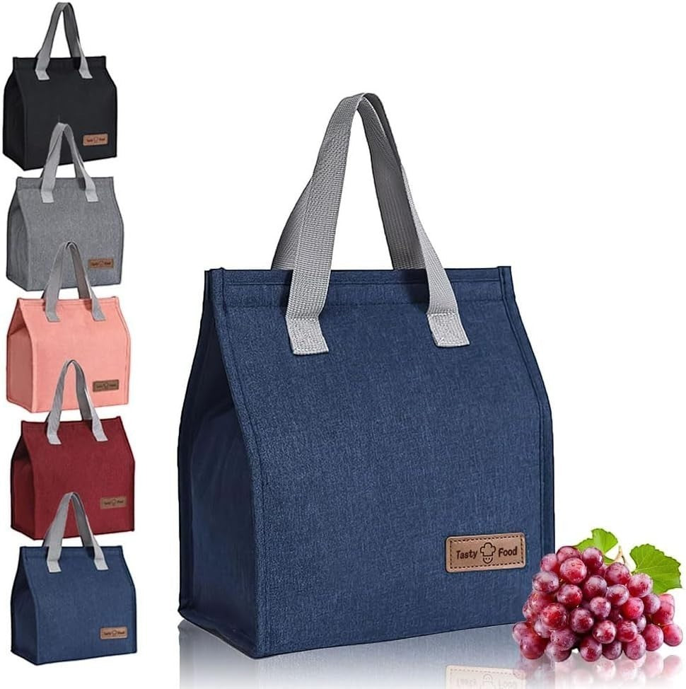 Waf Store Lebanon insulated lunch bag in various colors, featuring cationic fabric, aluminum lining, and sturdy handles.
