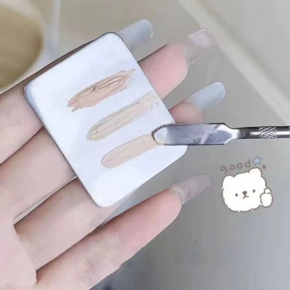 Waf Store Lebanon stainless steel makeup mixing palette and spatula for blending foundation and cream products