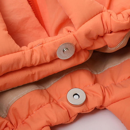 Waf Store Lebanon orange nylon puffer tote bag with magnetic snap closure and quilted texture detail.