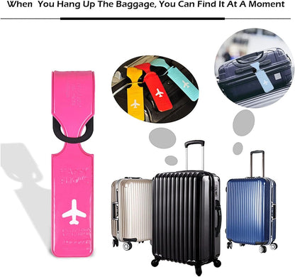 Waf Store Lebanon flexible pink PVC luggage tag with airplane icon for easy suitcase identification during travel