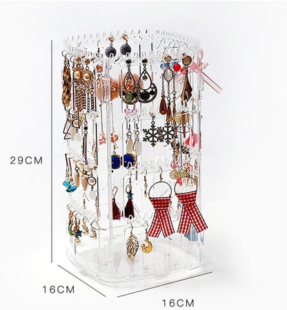 Waf Store Lebanon rotating acrylic jewelry organizer stand with 168 holes for hanging earrings, necklaces, and bracelets