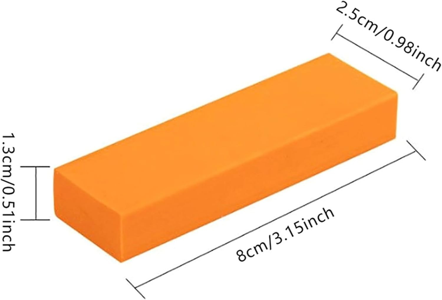 Waf Store Lebanon orange rubber rust removal eraser with dimensions displayed for cleaning stainless steel surfaces