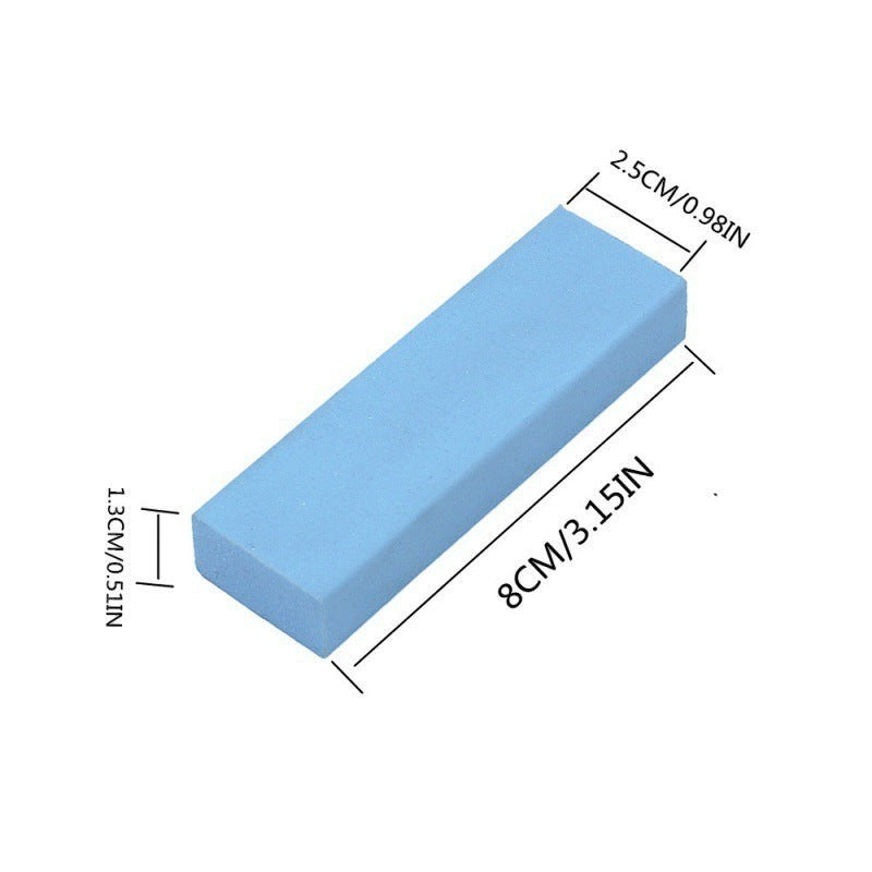 Waf Store Lebanon blue rubber rust removal eraser block with dimensions shown for cleaning stainless steel surfaces