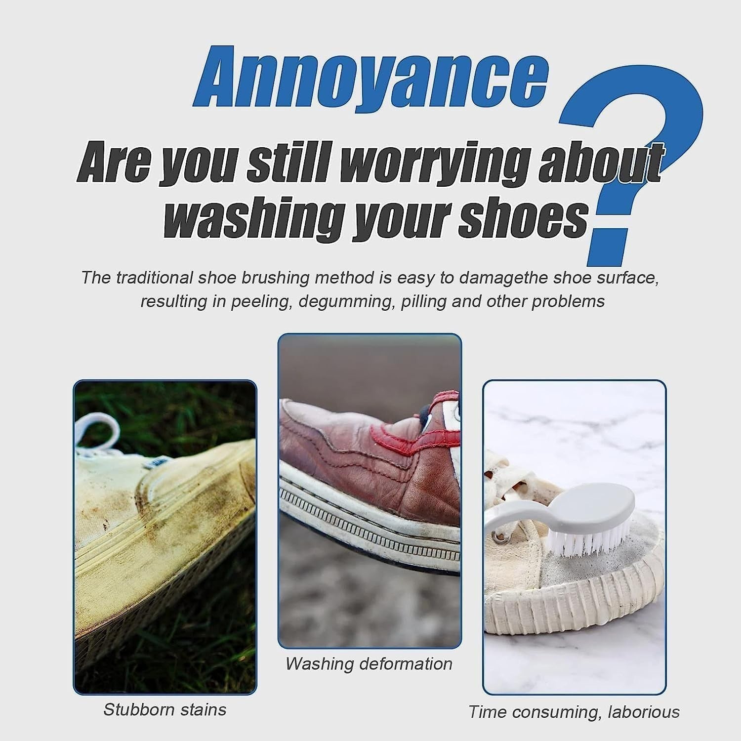 Waf Store Lebanon white shoe cleaning cream showing common shoe damage from traditional washing methods