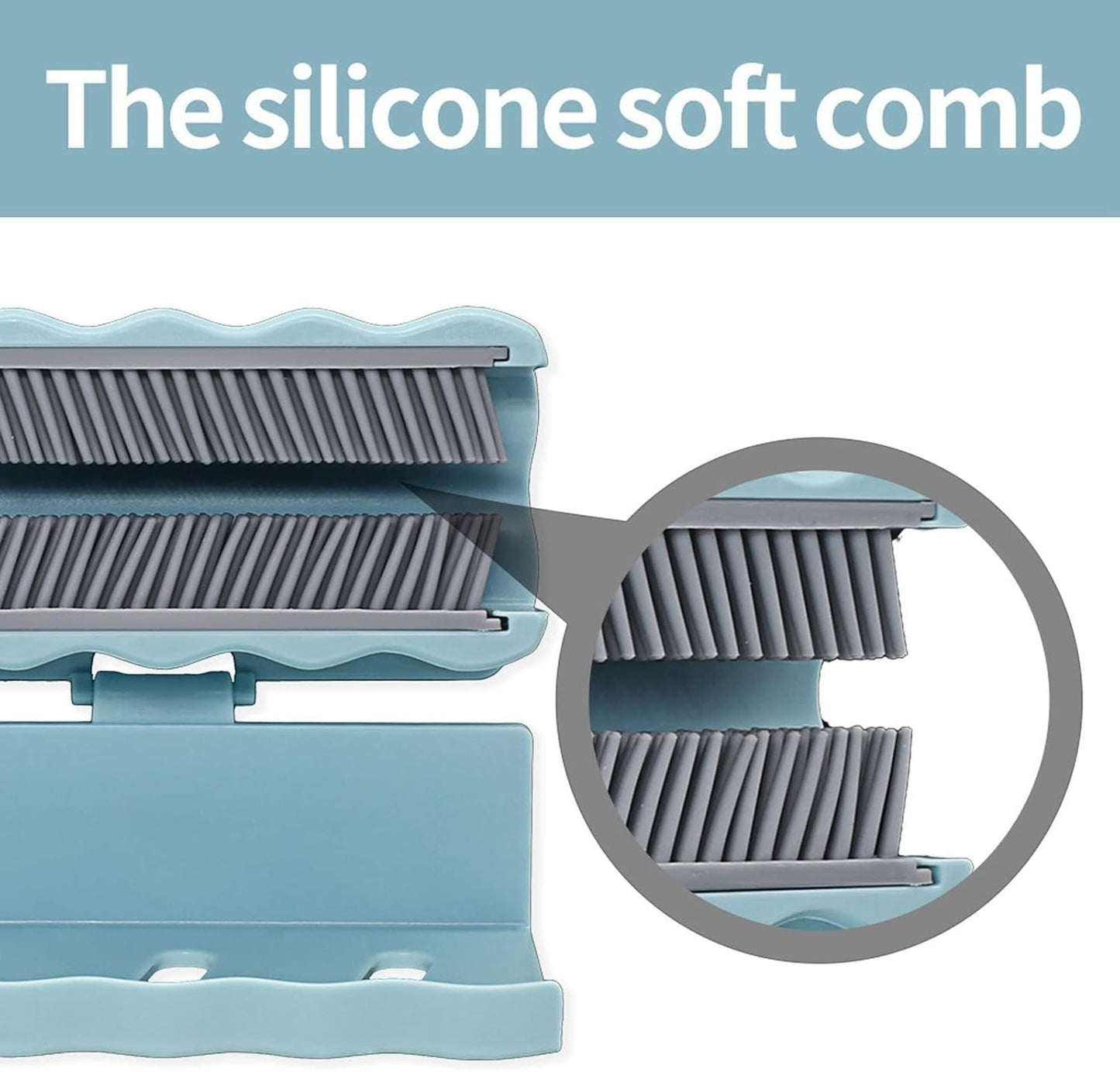 Waf Store Lebanon blue and grey silicone shower hair catcher with soft bristles for wall mounting