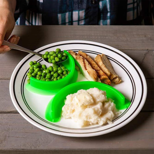 Waf Store Lebanon green silicone food plate dividers with suction cups keeping peas and mashed potatoes separated