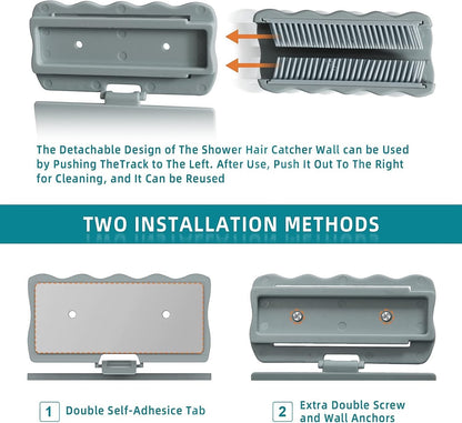 Waf Store Lebanon grey silicone shower hair catcher with detachable design and two installation methods